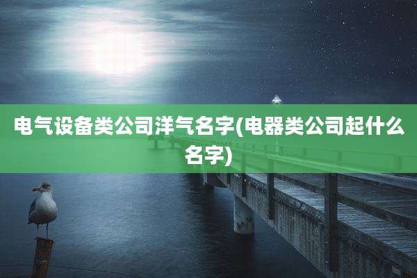 电气设备类公司洋气名字(电器类公司起什么名字)