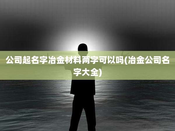 公司起名字冶金材料两字可以吗(冶金公司名字大全)