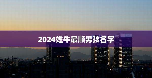 2024姓牛最顺男孩名字