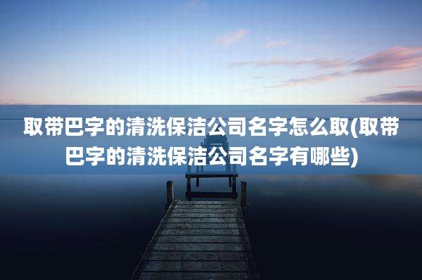 取带巴字的清洗保洁公司名字怎么取(取带巴字的清洗保洁公司名字有哪些)