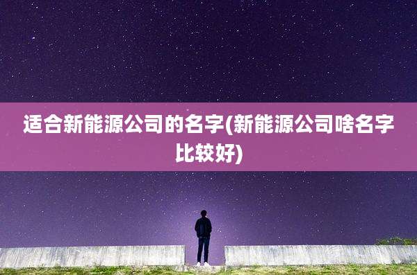 适合新能源公司的名字(新能源公司啥名字比较好)