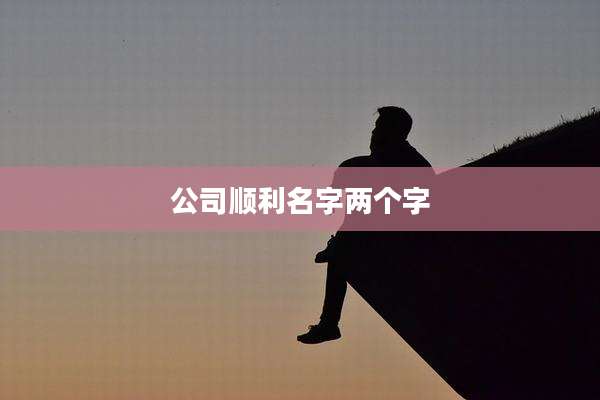 公司顺利名字两个字