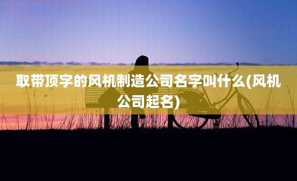取带顶字的风机制造公司名字叫什么(风机公司起名)