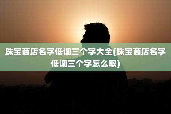珠宝商店名字低调三个字大全(珠宝商店名字低调三个字怎么取)