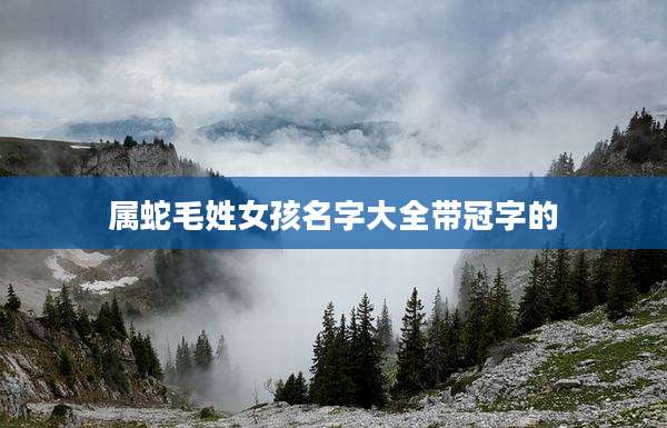 属蛇毛姓女孩名字大全带冠字的