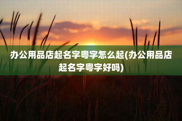 办公用品店起名字粤字怎么起(办公用品店起名字粤字好吗)