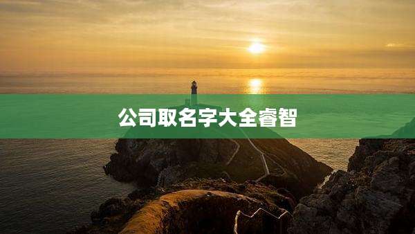 公司取名字大全睿智