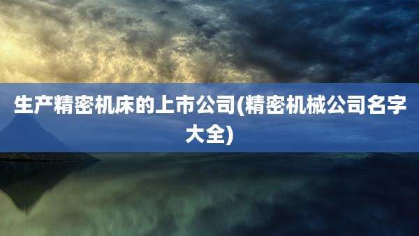 生产精密机床的上市公司(精密机械公司名字大全)