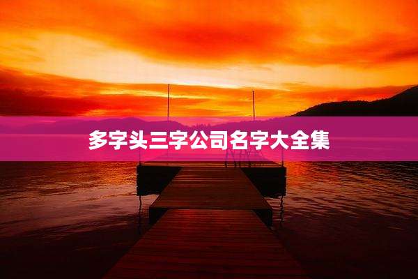 多字头三字公司名字大全集