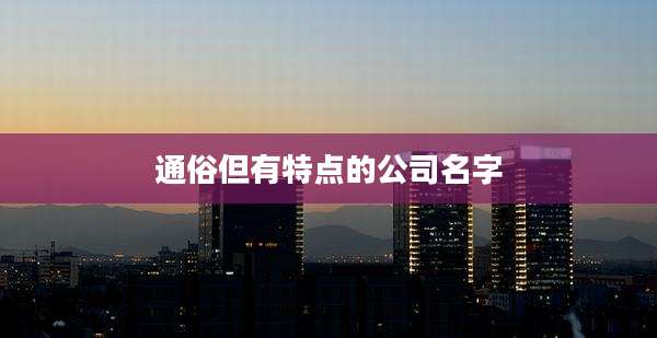 通俗但有特点的公司名字