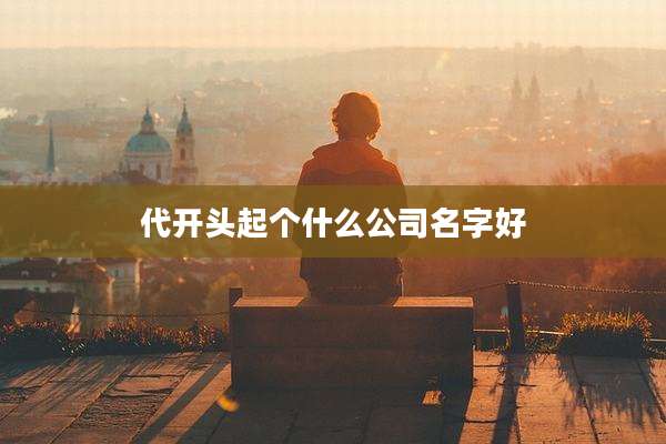 代开头起个什么公司名字好