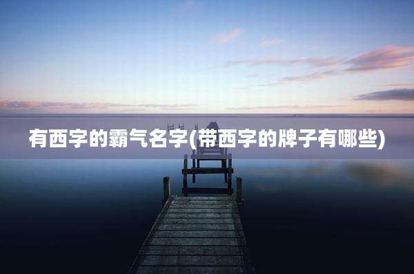 有西字的霸气名字(带西字的牌子有哪些)