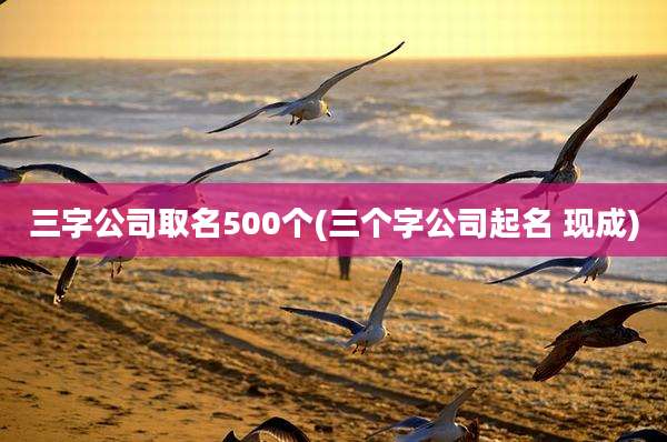 三字公司取名500个(三个字公司起名 现成)
