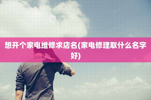 想开个家电维修求店名(家电修理取什么名字好)