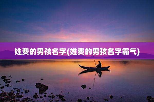 姓费的男孩名字(姓费的男孩名字霸气)