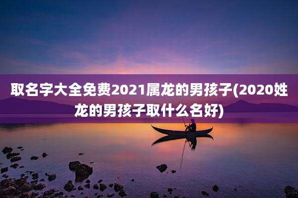 取名字大全免费2021属龙的男孩子(2020姓龙的男孩子取什么名好)