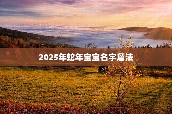 2025年蛇年宝宝名字詹法