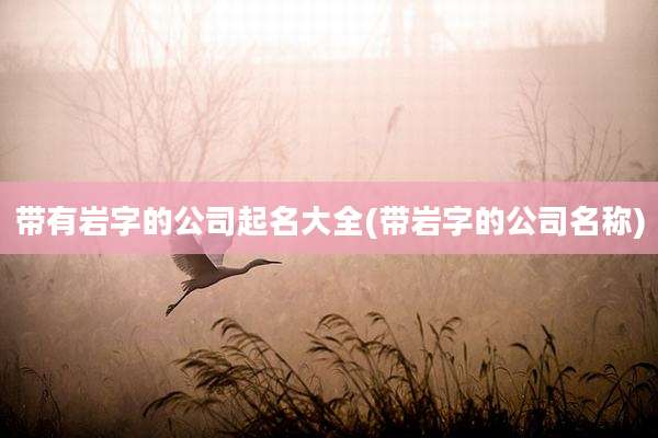 带有岩字的公司起名大全(带岩字的公司名称)