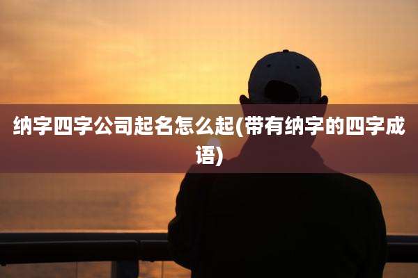 纳字四字公司起名怎么起(带有纳字的四字成语)