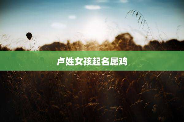 卢姓女孩起名属鸡