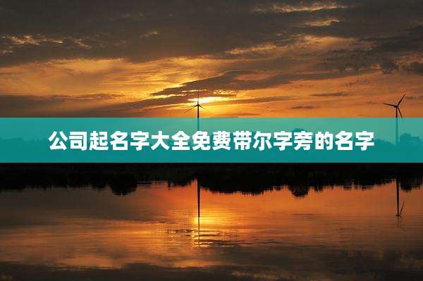 公司起名字大全免费带尔字旁的名字