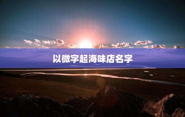 以微字起海味店名字