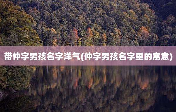 带仲字男孩名字洋气(仲字男孩名字里的寓意)