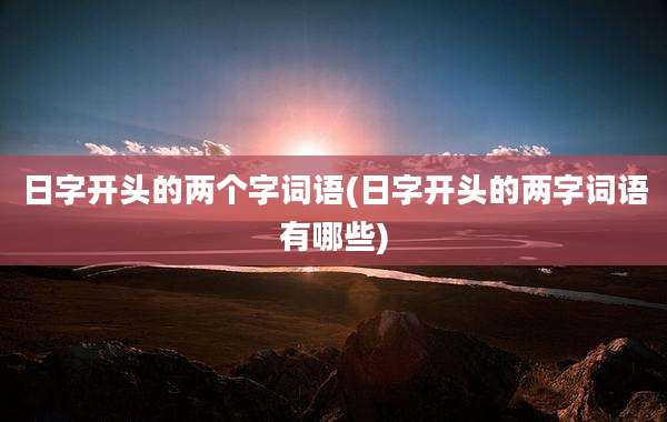 日字开头的两个字词语(日字开头的两字词语有哪些)