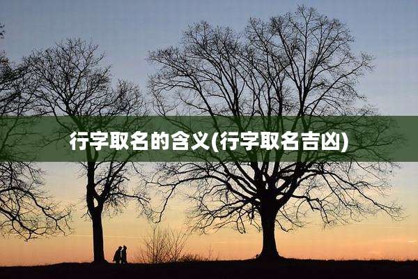 行字取名的含义(行字取名吉凶)