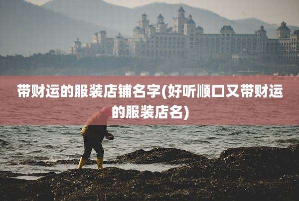 带财运的服装店铺名字(好听顺口又带财运的服装店名)