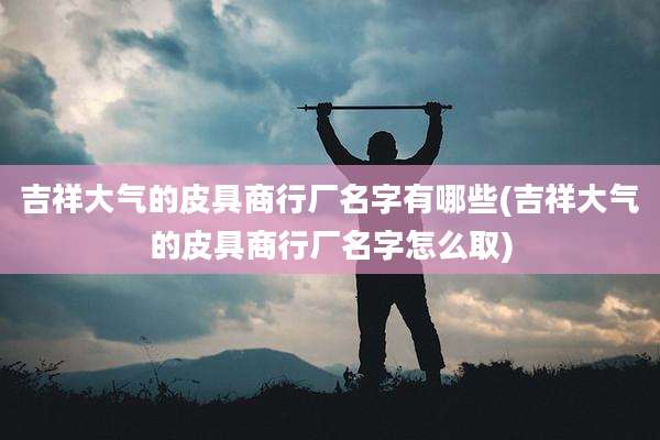 吉祥大气的皮具商行厂名字有哪些(吉祥大气的皮具商行厂名字怎么取)