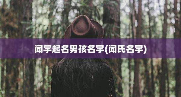 闻字起名男孩名字(闻氏名字)