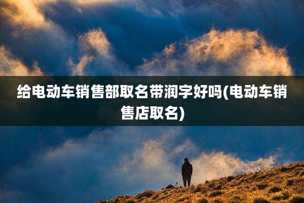 给电动车销售部取名带润字好吗(电动车销售店取名)