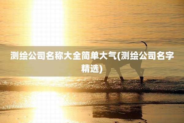 测绘公司名称大全简单大气(测绘公司名字精选)