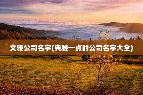文雅公司名字(典雅一点的公司名字大全)