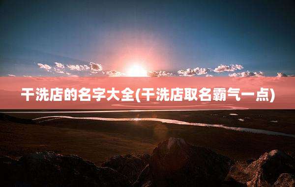 干洗店的名字大全(干洗店取名霸气一点)