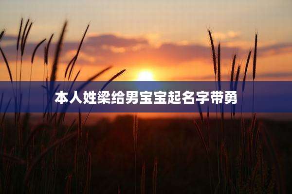 本人姓梁给男宝宝起名字带勇