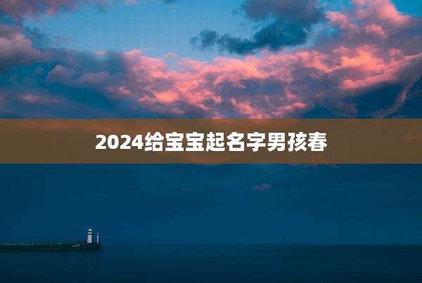 2024给宝宝起名字男孩春