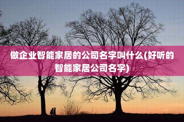 做企业智能家居的公司名字叫什么(好听的智能家居公司名字)