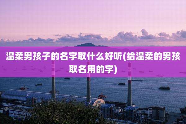 温柔男孩子的名字取什么好听(给温柔的男孩取名用的字)