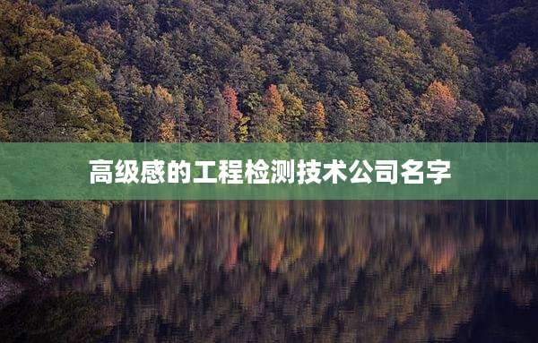 高级感的工程检测技术公司名字