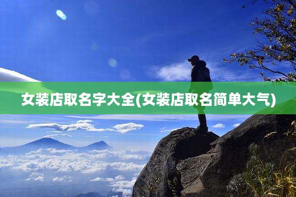 女装店取名字大全(女装店取名简单大气)