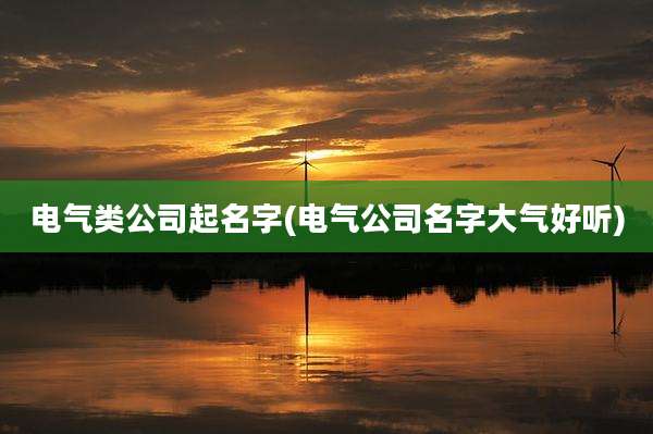 电气类公司起名字(电气公司名字大气好听)