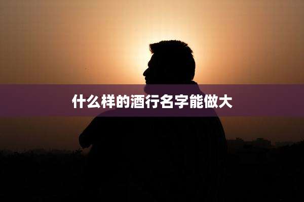 什么样的酒行名字能做大