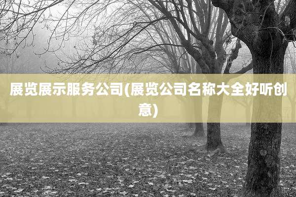 展览展示服务公司(展览公司名称大全好听创意)