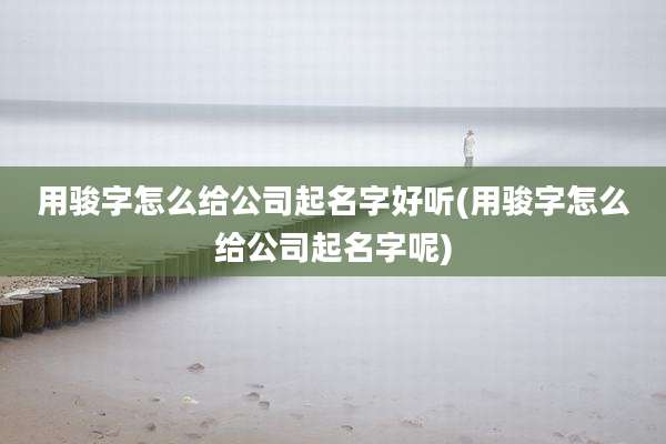 用骏字怎么给公司起名字好听(用骏字怎么给公司起名字呢)