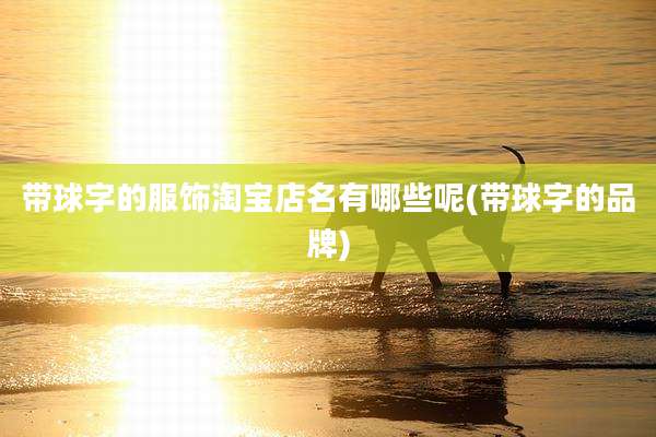 带球字的服饰淘宝店名有哪些呢(带球字的品牌)