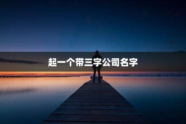 起一个带三字公司名字
