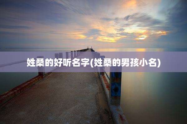 姓桑的好听名字(姓桑的男孩小名)