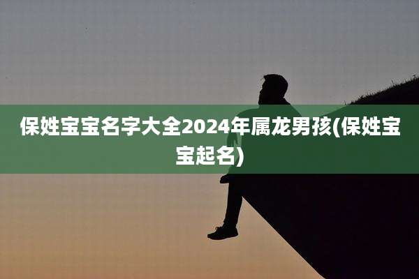 保姓宝宝名字大全2024年属龙男孩(保姓宝宝起名)